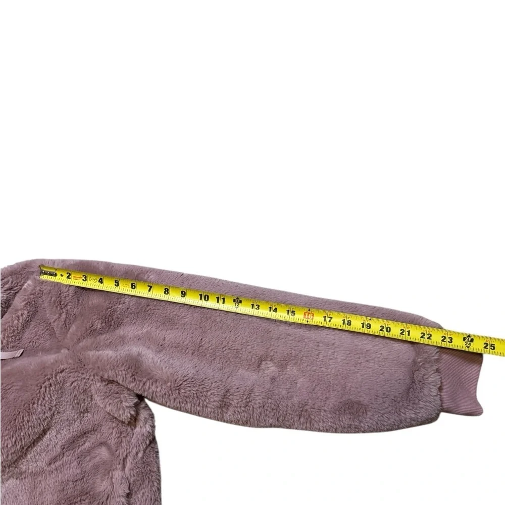 Athleta Ritual Jacket Women’s M Mauve Hooded Faux Fur Full Zip Winter Coat - Picture 7 of 11